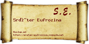 Sréter Eufrozina névjegykártya